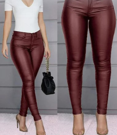 Dames Leren Stretchbroek ™ - Onmisbare Fashion